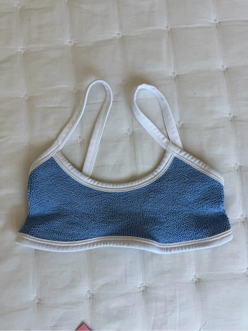 Hunza G NWT Tyler Blue Cornflower two-tone Original Crinkle™ bikini